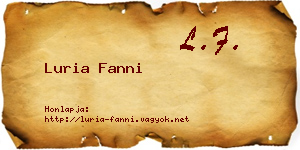 Luria Fanni névjegykártya